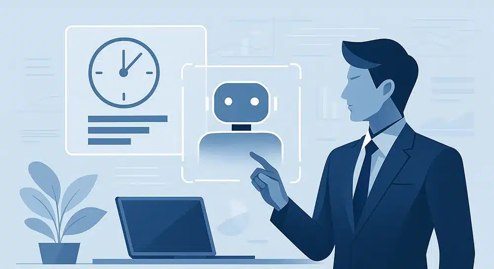 AIによる業務自動化をイメージしたイラスト